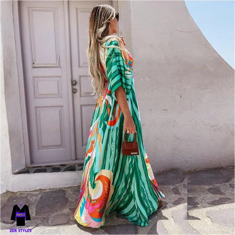 Robe Longue Kimono Femme